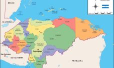 Mapa de Honduras con sus departamentos