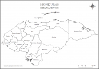 Mapa de Honduras para colorear