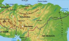 Mapa de relieve de Honduras