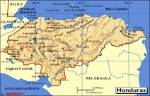 Mapa de ríos de Honduras