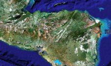 Mapa satelital de Honduras