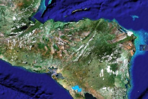 Mapa satelital de Honduras