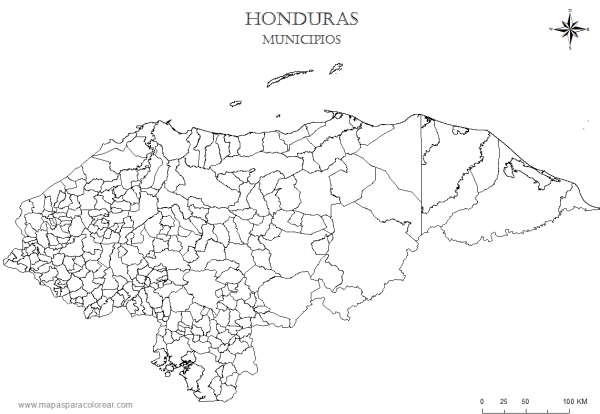 Mapa de Honduras y sus municipios