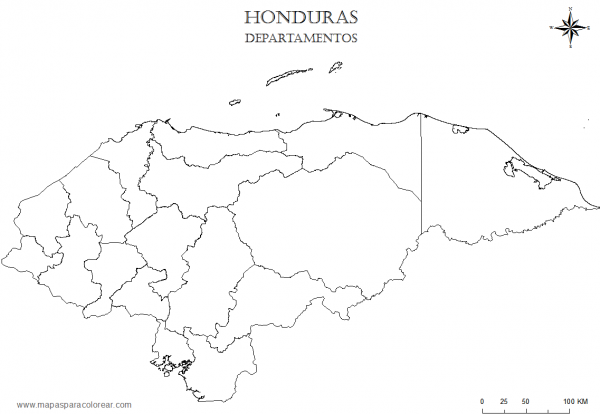 Mapa mudo de Honduras