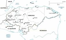 Mapa de Honduras con sus límites para colorear