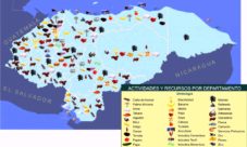 Mapa de Honduras con lo que produce cada departamento
