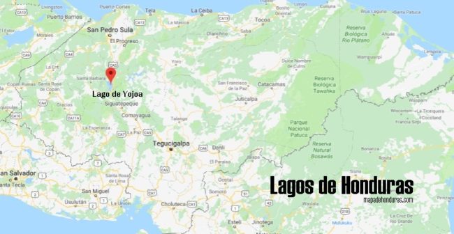 mapa de lagos de Honduras