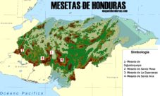 Mapa de mesetas de Honduras